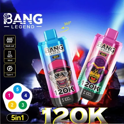 Bang Legend 120000 Puffs 5 in 1 Geschmacksrichtungen – Einweg-E-Zigarette MIT Niezrównaną Wydajnością und Smakami!